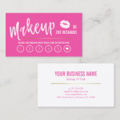 Carte de fidélité pour artiste maquillage rose cha (Devant / Derrière)