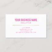 Carte de fidélité pour artiste maquillage rose cha (Dos)