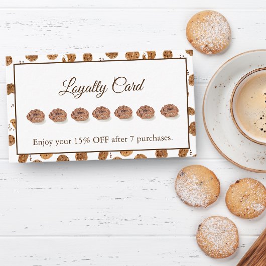Carte de fidélité pour cookies aux pépites de choc