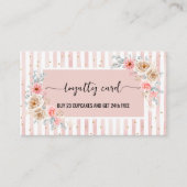 Carte de fidélité pour gâteau avec rayures florale (Devant)
