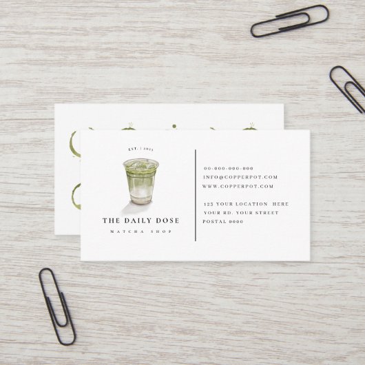 Carte de fidélité pour le Carte de visite du café (Devant/Arrière en situation)