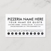 carte de fidélité pour pizza (Dos)
