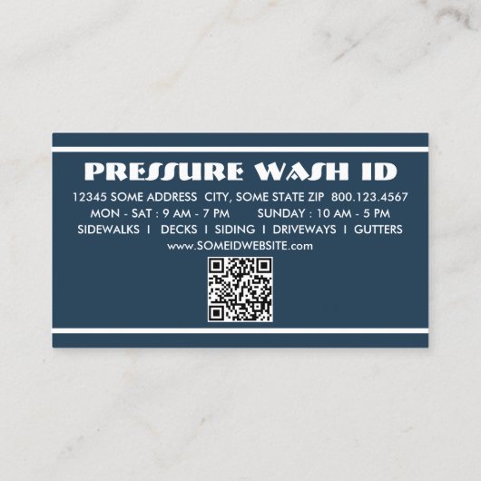 Carte De Fidélité PRESSURE WASHER with qr code (Dos)
