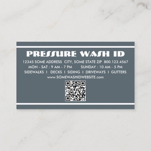 Carte De Fidélité PRESSURE WASHER with qr code (Dos)