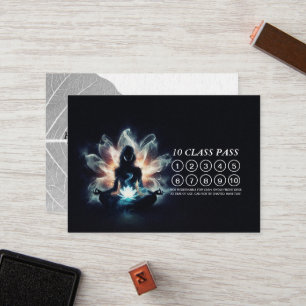 Carte De Fidélité Professeur de Yoga Méditation Pose Facile 10 Pass