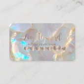 Carte De Fidélité Professional Elegant Rose Gold Hearts Opal Stone (Devant)