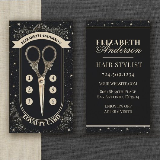 Carte De Fidélité Professional Hair Stylist Beauty Salon