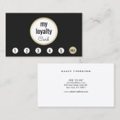 Carte De Fidélité Professionnel Gold Noir Loyauté client 6 Punch (Devant / Derrière)