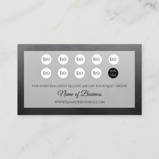 Carte De Fidélité Professionnel Simple Black Punch Loyalty Rewards (Devant)