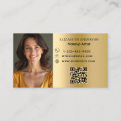 Carte de fidélité professionnelle de code QR Gold (Dos)