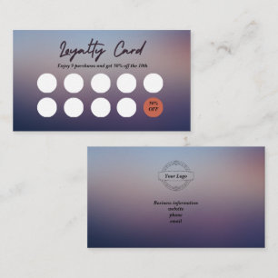 Carte de fidélité professionnelle. Modifier le % e