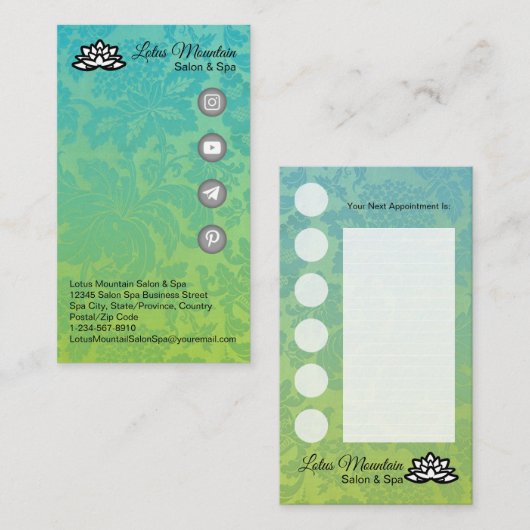 Carte de fidélité professionnelle personnalisable (Devant / Derrière)