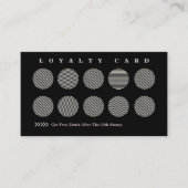 Carte De Fidélité Programme de récompense des rayures gris-noir mign (Devant)