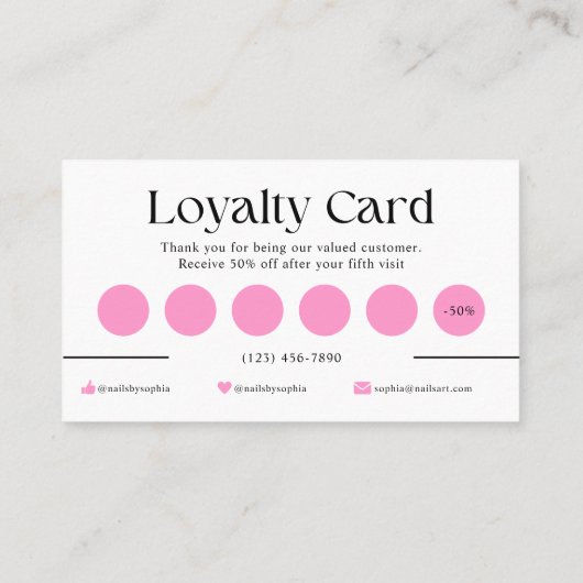 Carte De Fidélité Programme de récompense pour les techniciens de cl (Dos)