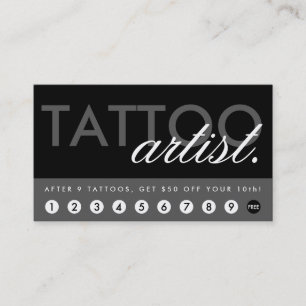 Carte De Fidélité programme de récompenses des artistes tatoueurs