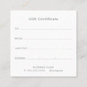 Carte De Fidélité Promotional Salon Business Gift (Dos)
