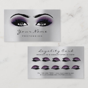 Carte De Fidélité Prune de gris d'extension de mèches de maquillage