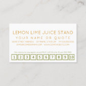 carte de fidélité punch LEMONS LIMES client (Dos)
