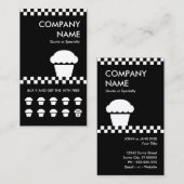 Carte De Fidélité punchcard rétro cupcake checkers (Devant / Derrière)