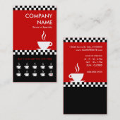 Carte De Fidélité punchcard rétro vérificateurs de café (Devant / Derrière)