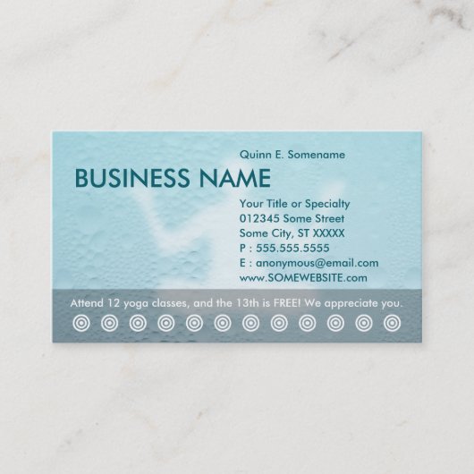 Carte De Fidélité punk-card des cours de yoga (Devant)