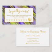 Carte De Fidélité Purple Black Green Gold Foil Dix Visite (Devant / Derrière)