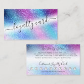 Carte De Fidélité Purple Blue Nebula Galaxy Parties scintillant Scri (Devant / Derrière)