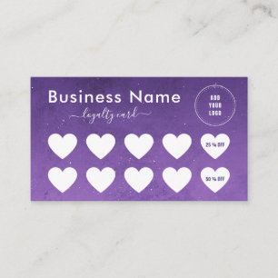 Carte De Fidélité Purple Night Sky Cosmic Galaxy Social Media Logo