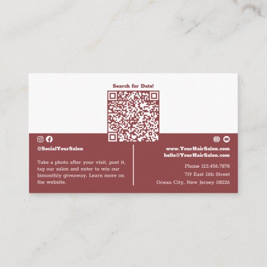 Carte de fidélité QR-Code double couleur design sa (Dos)