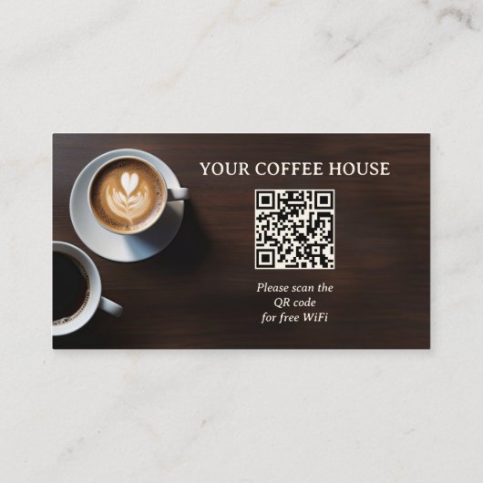 Carte De Fidélité QR Code Moderne Café Loyauté Punch Card (Dos)