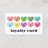 Carte de fidélité QR Code Watercolor Hearts (Devant)