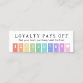 Carte De Fidélité Rainbow Stripes Coeur 10 Loyauté Paie Hors Panseme (Devant)