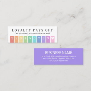 Carte De Fidélité Rainbow Stripes Coeur 10 Loyauté Paie Hors Panseme