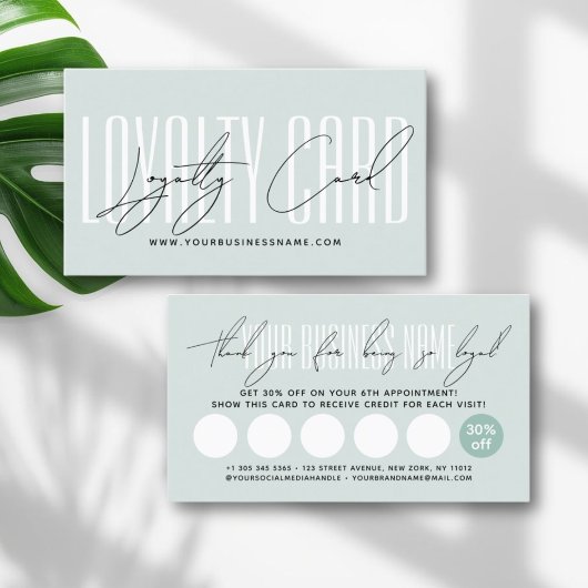 Carte De Fidélité récompense de script de typographie moderne 