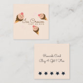 Carte De Fidélité Récompenses de la Boutique de cône de crème glacée (Devant / Derrière)