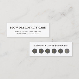 Carte De Fidélité Récompenses de salon de coiffure Minimalist Blowou