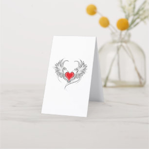 Carte De Fidélité Red Angel Coeur avec ailes