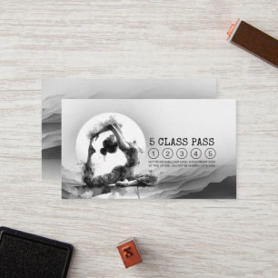 Carte De Fidélité Reiki Instructeur Yoga Pose Noir Blanc Classe Pass