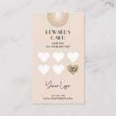 Carte De Fidélité Retro Arch Boho Beige tendance Logo d'affaires (Dos)