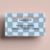 Carte de fidélité Retro blue Checker Remise entrep