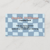 Carte de fidélité Retro blue Checker Remise entrep (Dos)