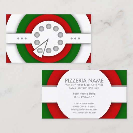 carte de fidélité rétro PIZZA (Devant / Derrière)