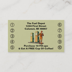 Carte De Fidélité Rétro sourire de service de pompes à gaz de cart