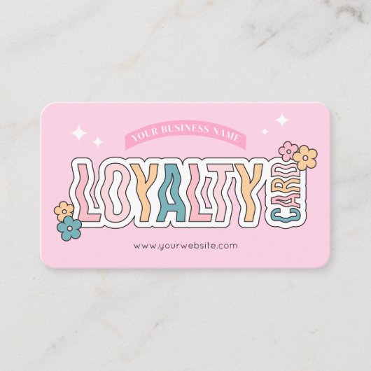 Carte De Fidélité Retro Super les années 70 rose esthétique ongles L (Devant)