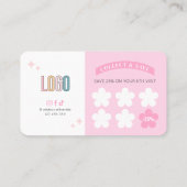 Carte De Fidélité Retro Super les années 70 rose esthétique ongles L (Dos)