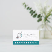 Carte de Fidélité Rétro Turquoise pour Barista de (Debout devant)