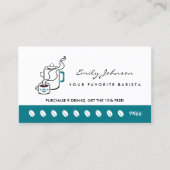Carte de Fidélité Rétro Turquoise pour Barista de (Devant)
