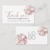 Carte de fidélité rose Abstraite Fleurs d'aquarell (Devant / Derrière)