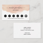 Carte de fidélité rose Aquarelle (Devant / Derrière)