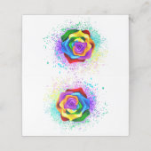 Carte De Fidélité Rose arc-en-ciel coloré (Extérieur déplié)